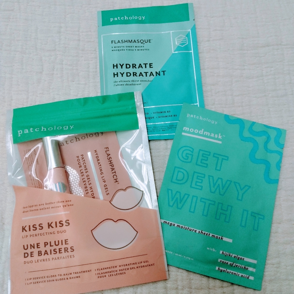 4 pack Patchology Hydrating Lip & Face Masks